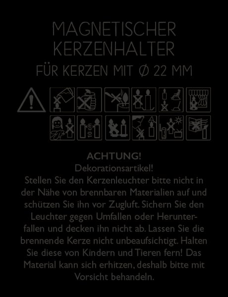Produktbild: Edelstahl-Kerzenhalter magnetisch