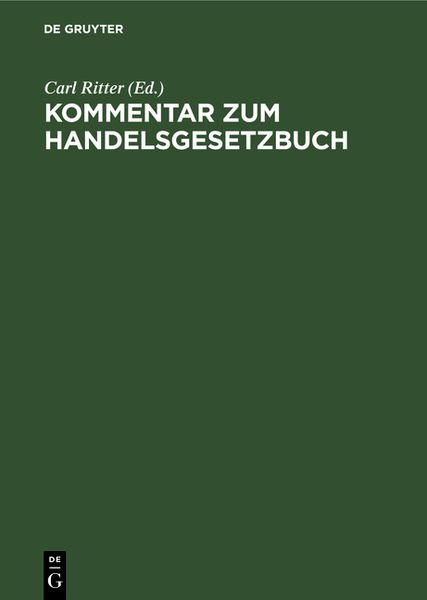 Produktbild: Kommentar zum Handelsgesetzbuch