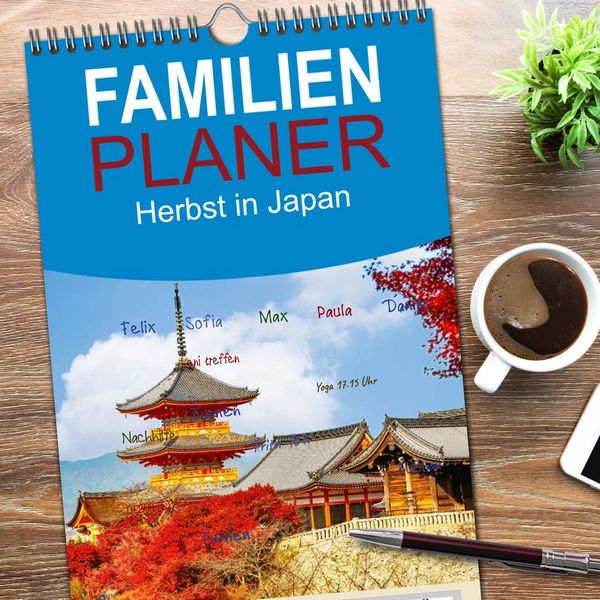 Produktbild: Familienplaner 2026 - Herbst in Japan mit 5 Spalten (Wandkalender, 21 x 45 cm) CALVENDO