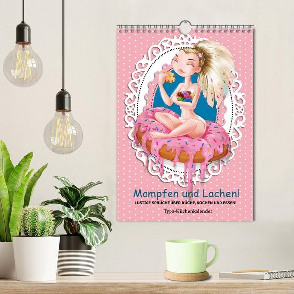 Produktbild: Mampfen und Lachen! Lustige Spr&uuml;che &uuml;ber K&uuml;che, kochen und essen (Wandkalender 2026 DIN A4 hoch), CALVENDO Monatskalender