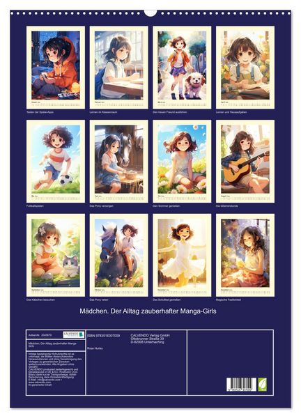 Produktbild: M&auml;dchen. Der Alltag zauberhafter Manga-Girls (Wandkalender 2026 DIN A2 hoch), CALVENDO Monatskalender
