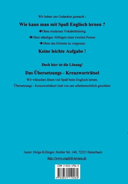 Produktbild: Englisch lernen mit Spa&szlig;. Kreuzwortr&auml;tsel deutsch-englisch