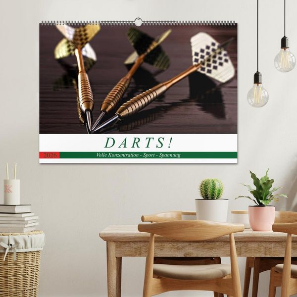 Produktbild: Darts. Konzentration - Sport - Spannung (Wandkalender 2026 DIN A2 quer), CALVENDO Monatskalender