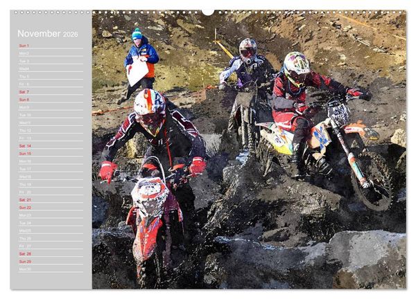 Produktbild: ENDURO RACING 2 (High Quality Premium Wall Calendar 2026 DIN A2 landscape),CALVENDO 12 Month Wall Calendar