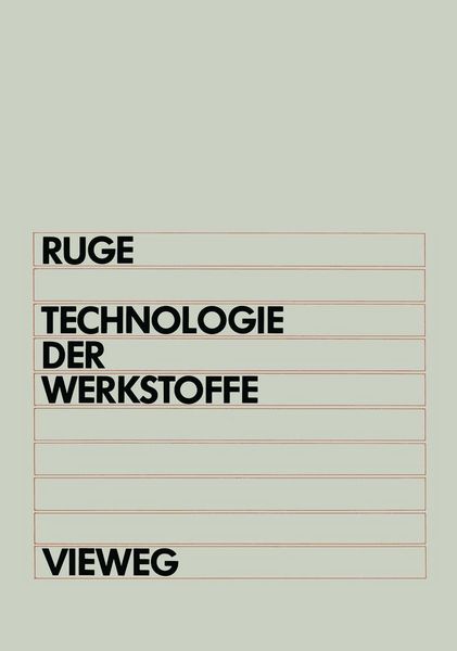 Produktbild: Technologie der Werkstoffe