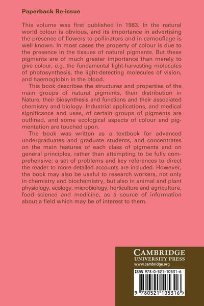 Produktbild: The Biochemistry of Natural Pigments