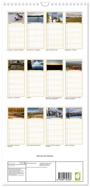 Produktbild: Familienplaner 2027 - Heimat der Samen mit 5 Spalten (Wandkalender, 21 x 45 cm) CALVENDO
