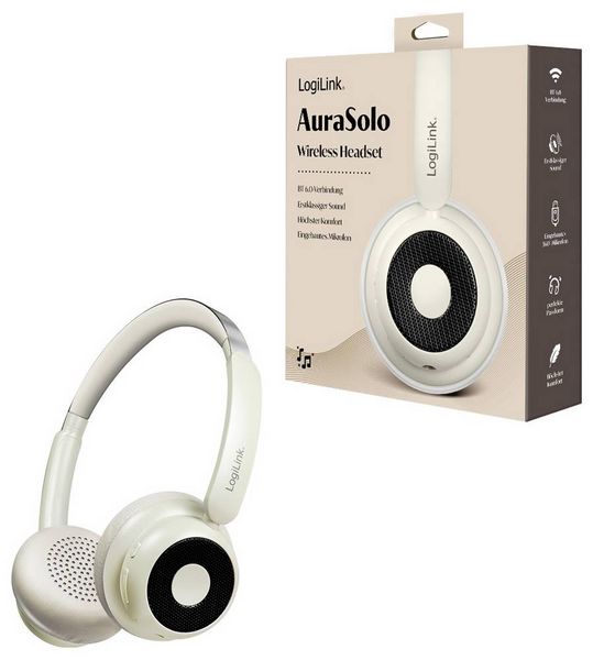 Produktbild: LogiLink BT0072S Over Ear Kopfh&ouml;rer Bluetooth&reg; Creme