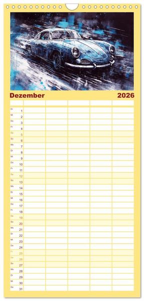 Produktbild: Familienplaner 2026 - Neon Speed mit 5 Spalten (Wandkalender, 21 x 45 cm) CALVENDO