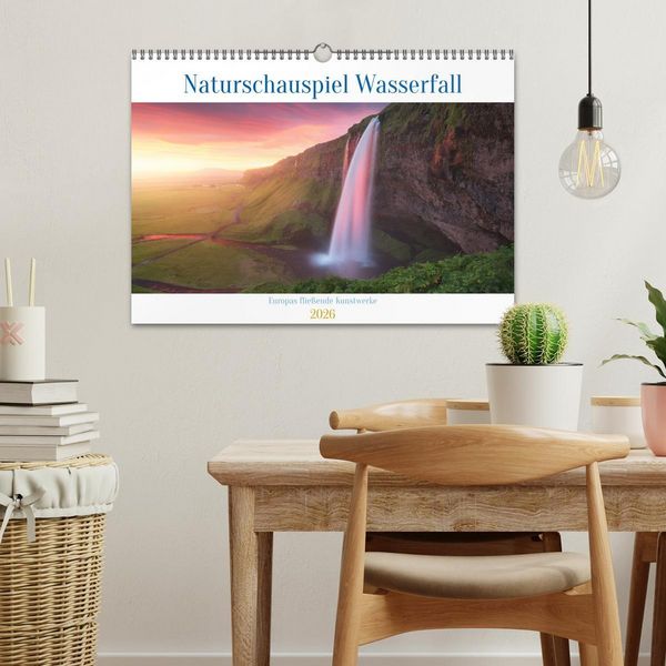 Produktbild: Naturschauspiel Wasserfall: Europas flie&szlig;ende Kunstwerke (Wandkalender 2026 DIN A3 quer), CALVENDO Monatskalender