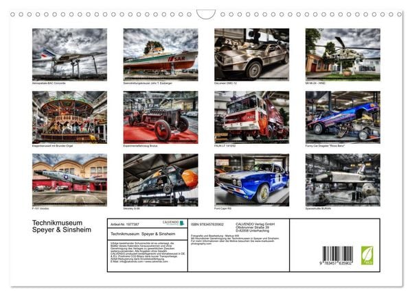 Produktbild: Technikmuseum Speyer & Sinsheim (Wandkalender 2026 DIN A3 quer), CALVENDO Monatskalender