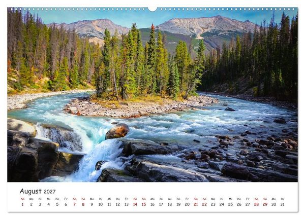Produktbild: Kanadas Rocky Mountains: Zwischen Gipfeln & glasklaren Seen (hochwertiger Premium Wandkalender 2027 DIN A2 quer), Kunstdruck in Hochglanz