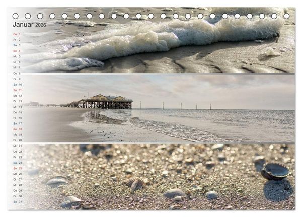 Produktbild: K&uuml;stenstreifen an der Nordsee (Tischkalender 2026 DIN A5 quer), CALVENDO Monatskalender