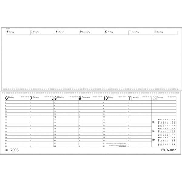 Tischquerkalender Giganta XXL grün 2026 - 42,2x14,8 cm - 1