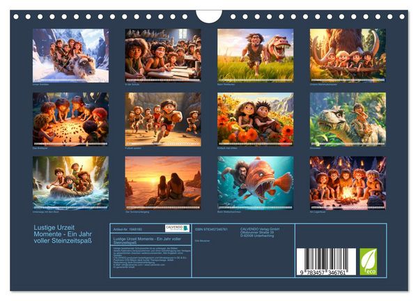 Produktbild: Lustige Urzeit Momente - Ein Jahr voller Steinzeitspa&szlig; (Wandkalender 2026 DIN A4 quer), CALVENDO Monatskalender