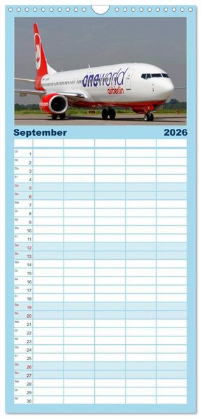 Produktbild: Familienplaner 2026 - In Memoriam Air Berlin mit 5 Spalten (Wandkalender, 21 x 45 cm) CALVENDO