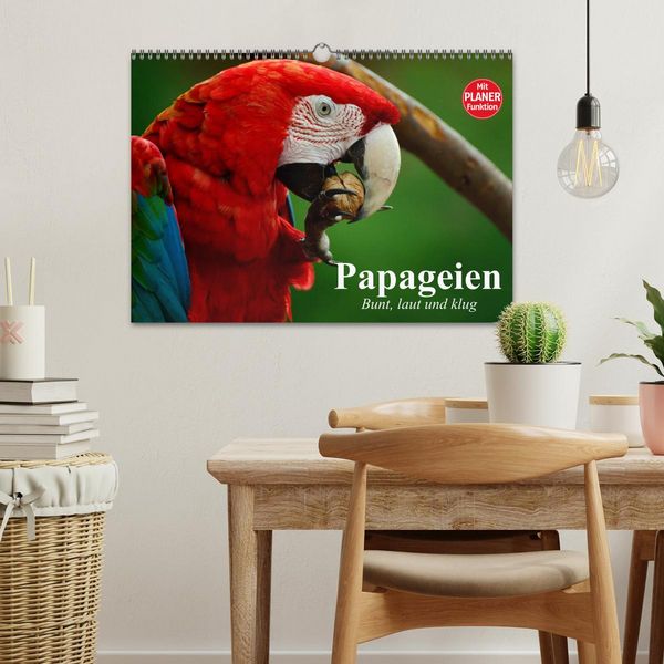 Produktbild: Papageien. Bunt, laut und klug (Wandkalender 2026 DIN A3 quer), CALVENDO Monatskalender
