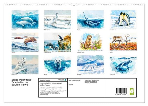 Produktbild: Eisige Polarkreise - Faszination der polaren Tierwelt (hochwertiger Premium Wandkalender 2026 DIN A2 quer), Kunstdruck in Hochglanz