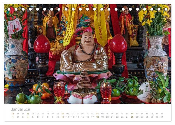 Produktbild: Geheimnisvolles Indochina Kambodscha, Laos, Vietnam (Tischkalender 2026 DIN A5 quer), CALVENDO Monatskalender