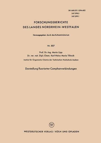 Produktbild: Darstellung fluorierter Camphanverbindungen