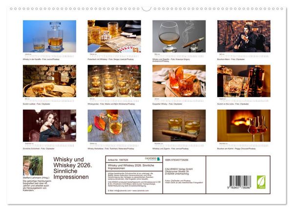Produktbild: Whisky und Whiskey 2026. Sinnliche Impressionen (hochwertiger Premium Wandkalender 2026 DIN A2 quer), Kunstdruck in Hochglanz