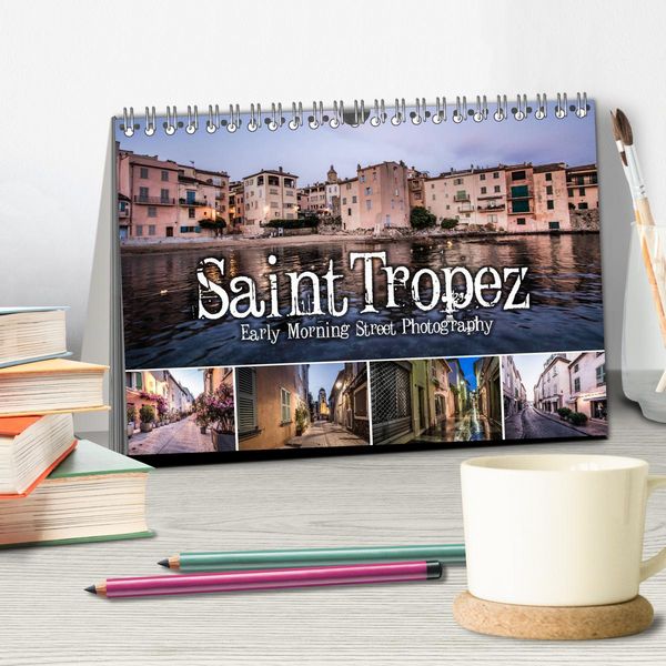 Produktbild: Saint Tropez - Early Morning Street Photography (Tischkalender 2026 DIN A5 quer), CALVENDO Monatskalender