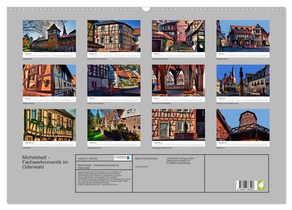 Produktbild: Michelstadt - Fachwerkromantik im Odenwald (Wandkalender 2026 DIN A2 quer), CALVENDO Monatskalender