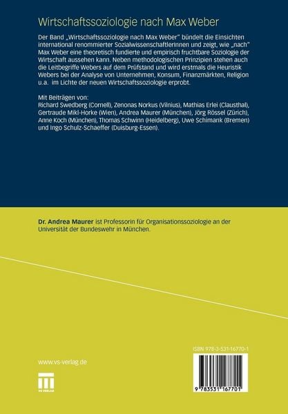 Produktbild: Wirtschaftssoziologie nach Max Weber