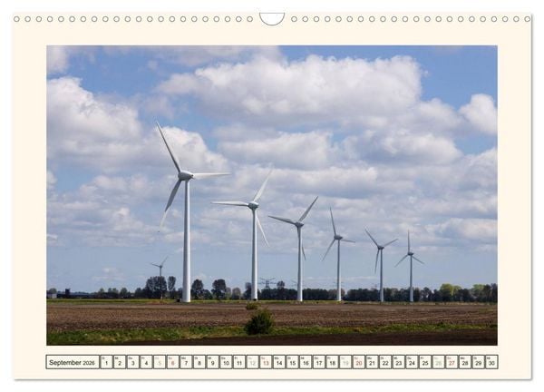 Produktbild: Windkraft in der Landschaft Ostfrieslands (Wandkalender 2026 DIN A3 quer), CALVENDO Monatskalender