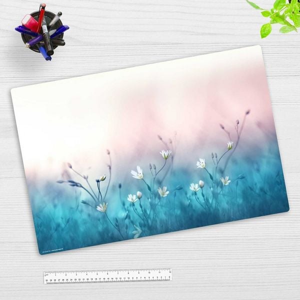 Produktbild: Cover-your-desk Schreibtischunterlage f&uuml;r Kinder und Erwachsene Wildblumen Pastellfarben , aus hochwertigem Vinyl, 60 x 40 cm