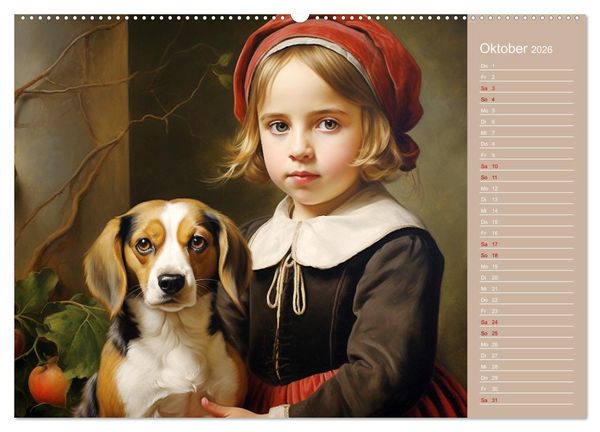Produktbild: Dame mit Hund (Wandkalender 2026 DIN A2 quer), CALVENDO Monatskalender