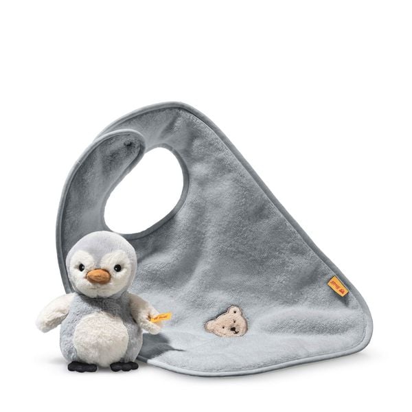 Steiff 242977 - Geschenkset Lio Pinguin mit Rassel und Latz