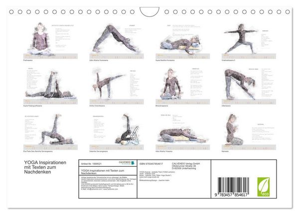 Produktbild: YOGA Inspirationen mit Texten zum Nachdenken (Wandkalender 2026 DIN A4 quer), CALVENDO Monatskalender