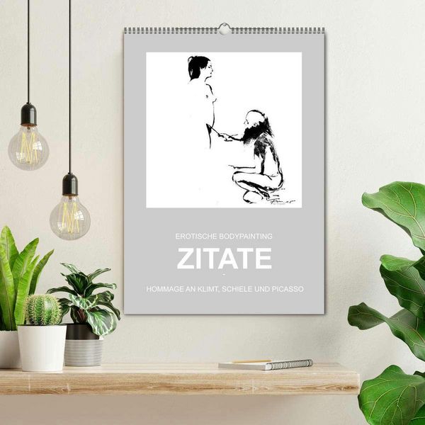 Produktbild: EROTISCHE BODYPAINTING ZITATE - HOMMAGE AN KLIMT, SCHIELE UND PICASSO (Wandkalender 2026 DIN A2 hoch), CALVENDO Monatskalender