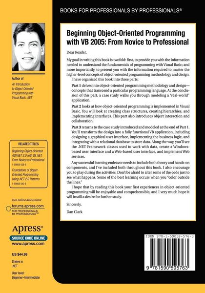 Produktbild: Beginning Object-Oriented Programming with VB 2005