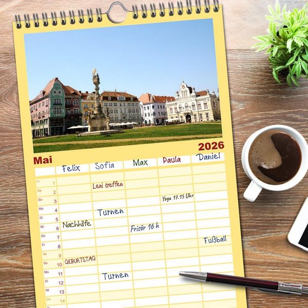 Produktbild: Familienplaner 2026 - Streifz&uuml;ge durch das Banat mit 5 Spalten (Wandkalender, 21 x 45 cm) CALVENDO