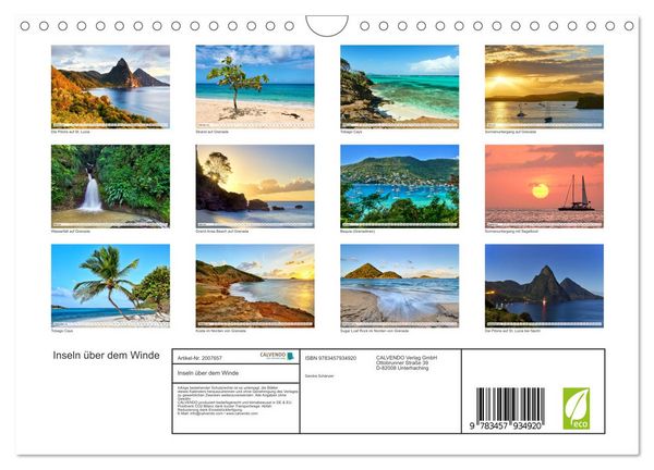 Produktbild: Inseln &uuml;ber dem Winde (Wandkalender 2026 DIN A4 quer), CALVENDO Monatskalender