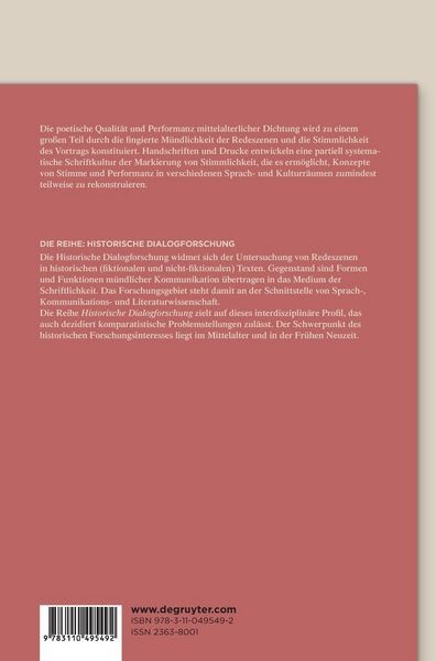 Produktbild: Stimme und Performanz in der mittelalterlichen Literatur