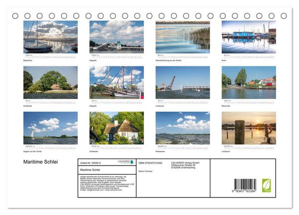 Produktbild: Maritime Schlei (Tischkalender 2026 DIN A5 quer), CALVENDO Monatskalender