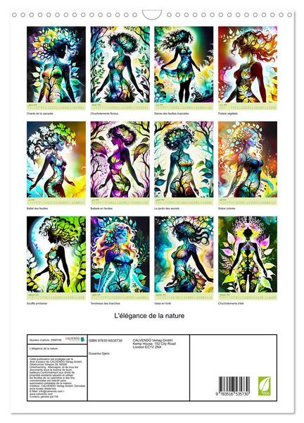 Produktbild: L'&eacute;l&eacute;gance de la nature (Calendrier mural 2026 DIN A3 horizontal), CALVENDO calendrier mensuel