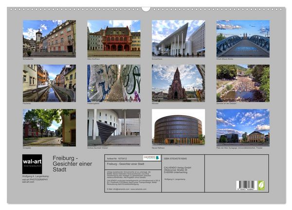 Produktbild: Freiburg - Gesichter einer Stadt (Wandkalender 2026 DIN A2 quer), CALVENDO Monatskalender