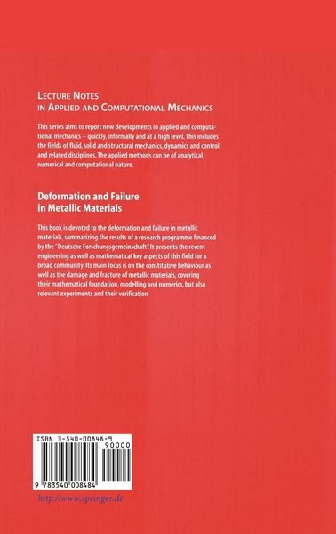 Produktbild: Deformation and Failure in Metallic Materials