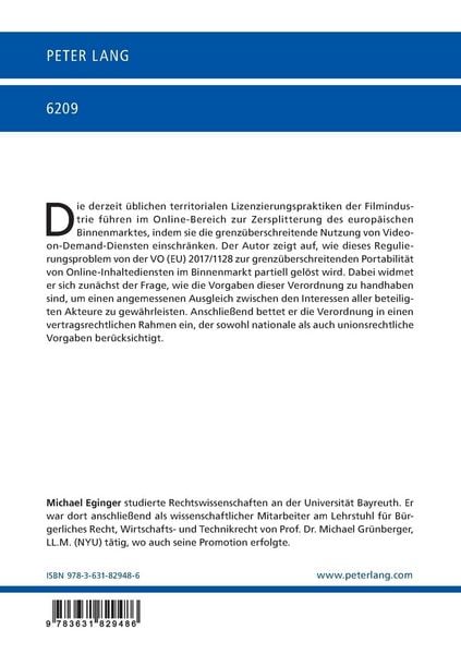 Produktbild: Die grenz&uuml;berschreitende Portabilit&auml;t von On-Demand-Streaming-Diensten