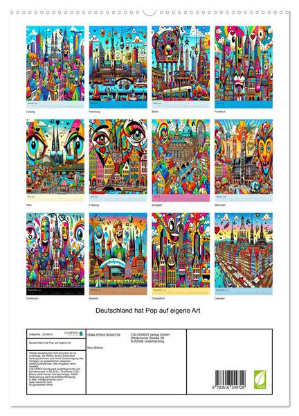 Produktbild: Deutschland hat Pop auf eigene Art (hochwertiger Premium Wandkalender 2026 DIN A2 hoch), Kunstdruck in Hochglanz