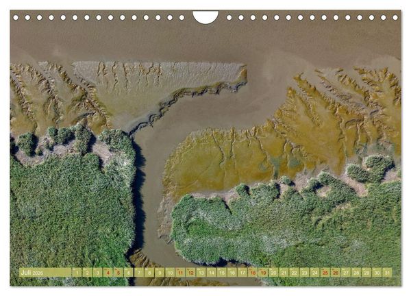 Produktbild: neunziggrad I photoart: das wattenmeer von oben (Wandkalender 2026 DIN A4 quer), CALVENDO Monatskalender