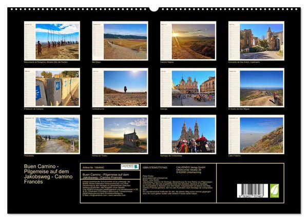 Produktbild: Buen Camino - Pilgerreise auf dem Jakobsweg - Camino Franc&eacute;s (hochwertiger Premium Wandkalender 2026 DIN A2 quer), Kunstdruck in Hochglanz