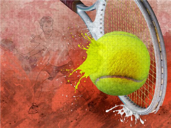 Produktbild: CALVENDO Puzzle SPORT trifft SPLASH - Tennis | 1000 Teile Lege-Gr&ouml;&szlig;e 64x48cm Foto-Puzzle f&uuml;r gl&uuml;ckliche Stunden