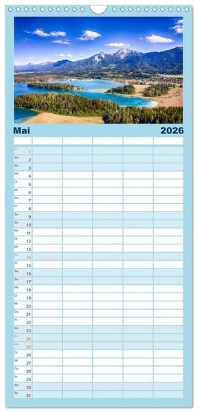Produktbild: Familienplaner 2026 - Der wundersch&ouml;ne Faaker See in K&auml;rnten mit 5 Spalten (Wandkalender, 21 x 45 cm) CALVENDO