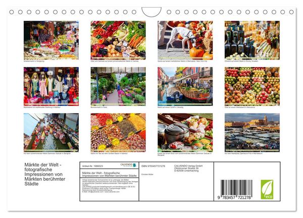 Produktbild: M&auml;rkte der Welt - fotografische Impressionen von M&auml;rkten ber&uuml;hmter St&auml;dte (Wandkalender 2026 DIN A4 quer), CALVENDO Monatskalender