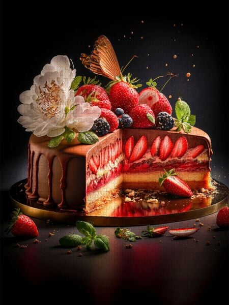 Produktbild: CALVENDO Puzzle Torta alle fragole | 1000 Teile Lege-Gr&ouml;&szlig;e 64x48cm Foto-Puzzle f&uuml;r gl&uuml;ckliche Stunden